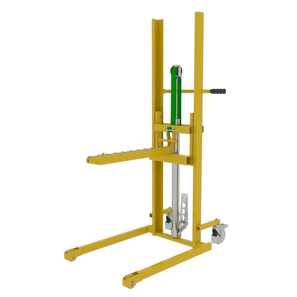RL4 telescopic reel lifter, reel handling trolley, industrial reel lifting system