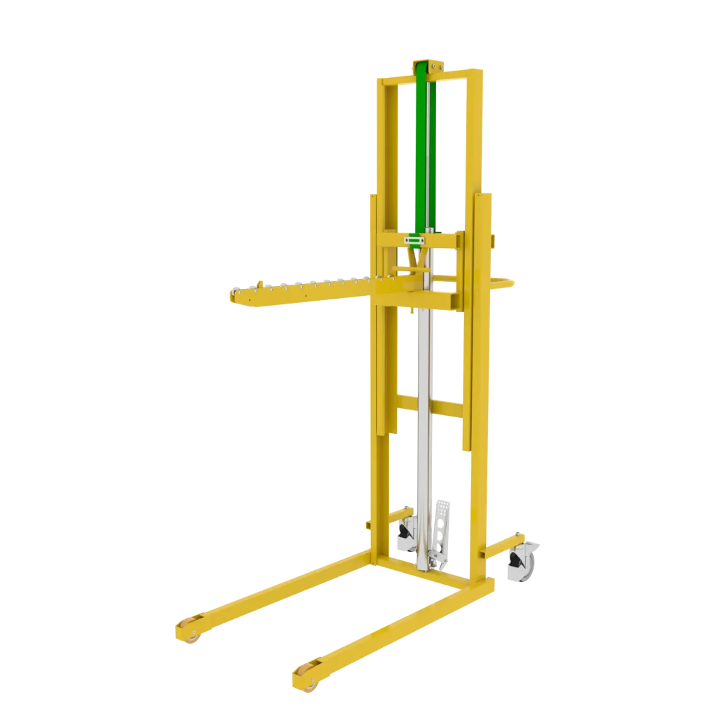 RL6 deep reel lifter, wide reel handling trolley, industrial reel lifter, roll lifter