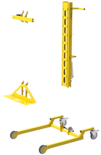 VanMate Flat lifting kit for appliances and drums VM1-KP03 shown in 4 parts